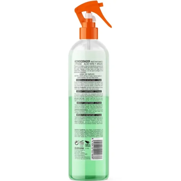 اسپری دو فاز مو آلوئه ورا و روغن آرگان باباریا 500ml - Image 3