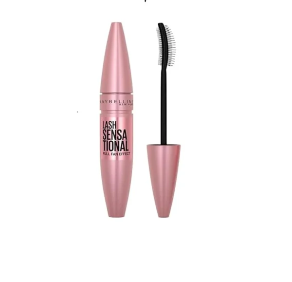ریمل لش سنسشیال Very Black میبلین اصل حجم دهنده و بلندکننده مژه