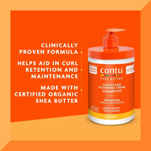 شامپو موی فر کانتو حاوی شی باتر Cantu Shea Butter Shampoo - Image 3