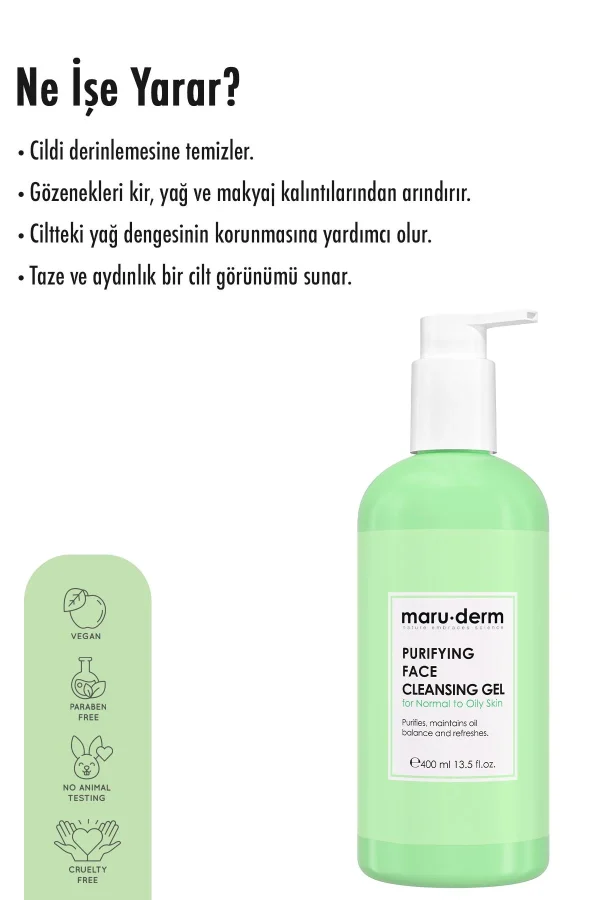 ژل شستشو پوست چرب مارودرم مدل Purifying حجم 400ml - Image 3
