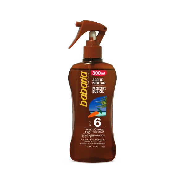 اسپری روغن برنزه کننده هویج SPF6 باباریا babaria حجم 300 میل