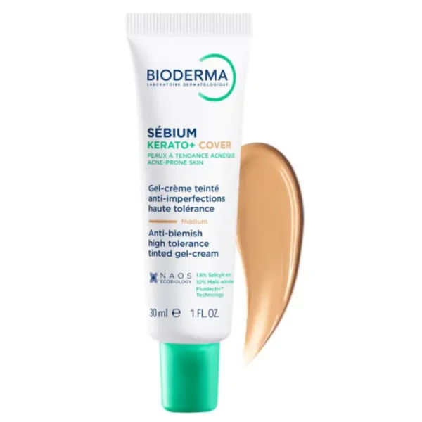 کرم رنگی ضد جوش بایودرما Sébium Kerato+ Cover حجم 30 میل
